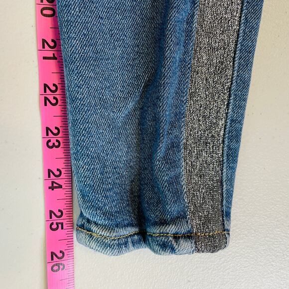7 For All Mankind High Waist Ankle Skinny Blue Denim Silver Stripe Y2K Jeans 24 - Picture 14 of 15